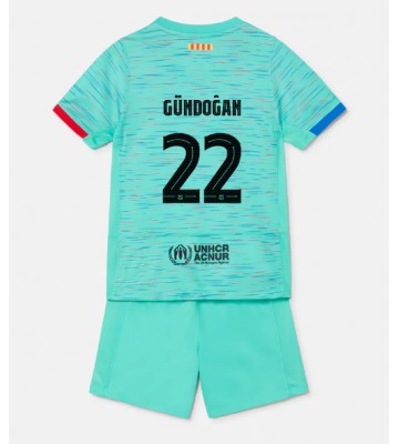 Barcelona Ilkay Gundogan #22 Koszulka Trzecich Dziecięca 2023-24 Krótki Rękaw (+ Krótkie spodenki)